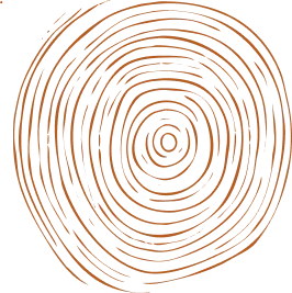Cercle artistique en spirale cuivre sur fond blanc.